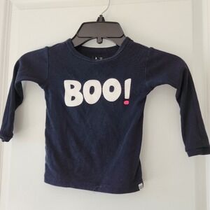sz 2T Baby Gap Toddler Shirt Boo! Graphic Halloween Black Top‎ Fall Weekend